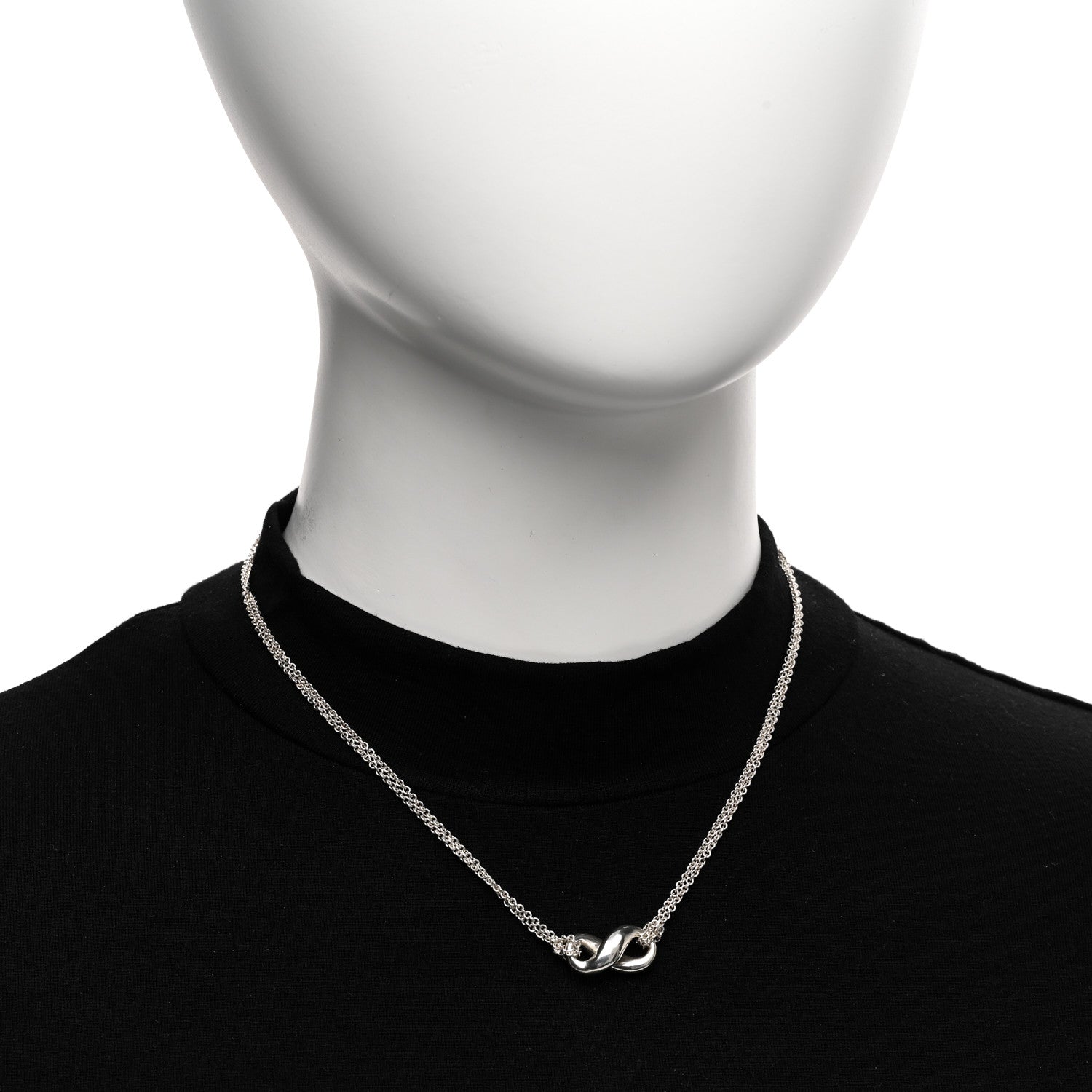 Tiffany Sterling Silver Figure 8 Pendant Necklace 2 of 4
