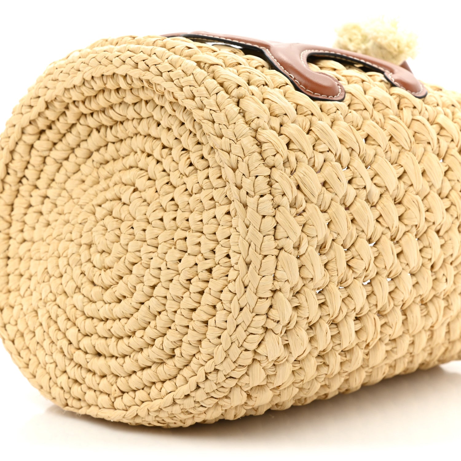 Celine Raffia Calfskin Drawstring Teen Natural Tan 8 of 9