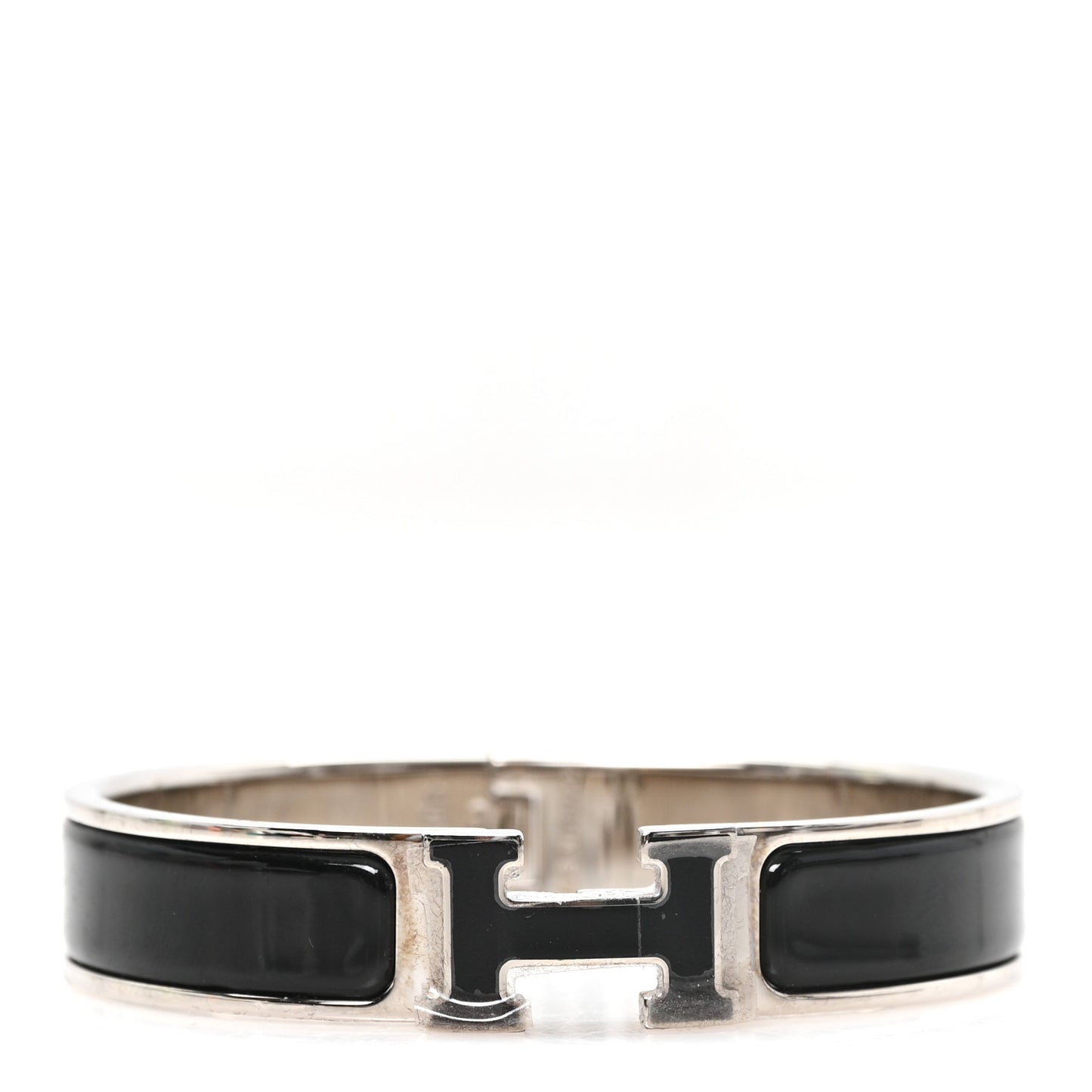 Enamel Narrow Clic Clac H Bracelet PM Black