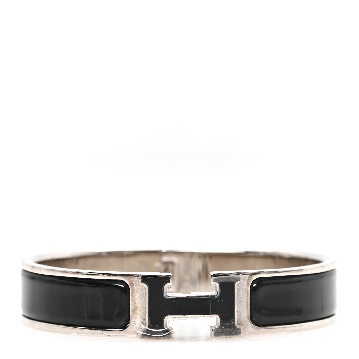 Hermes Enamel Narrow Clic Clac H Bracelet PM Black 1 of 4