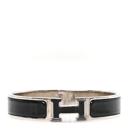 Hermes Enamel Narrow Clic Clac H Bracelet PM Black 1 of 4
