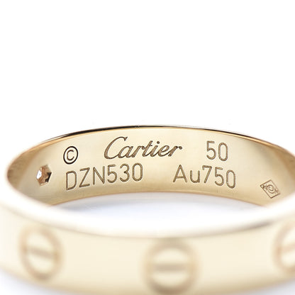 Cartier 18K Yellow Gold Diamond 4mm LOVE Wedding Band Ring 50 5.25 4 of 5