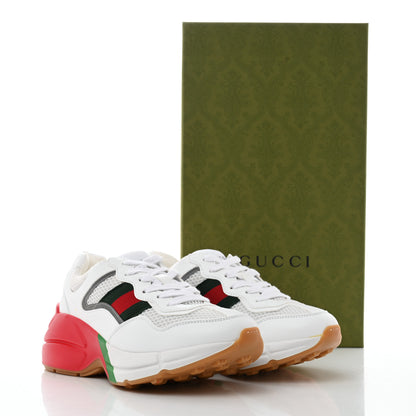 Gucci Lavaredo Eco Fabric Mesh Web Womens Rhyton Reflective Sneakers 35.5 Great White Green Red Silver 8 of 8