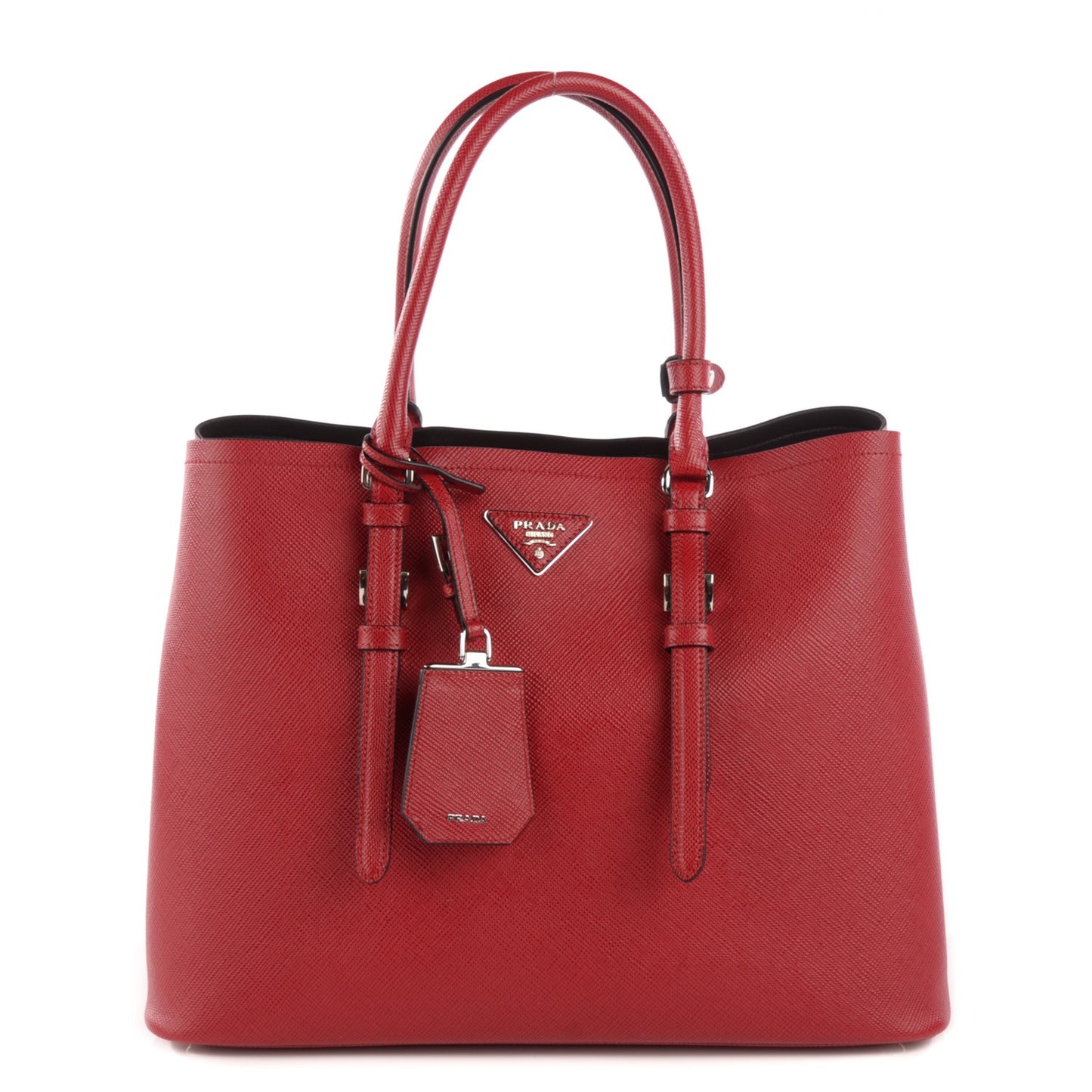 Saffiano Cuir Double Handle Tote Fuoco