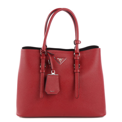 Prada Saffiano Cuir Double Handle Tote Fuoco 1 of 9