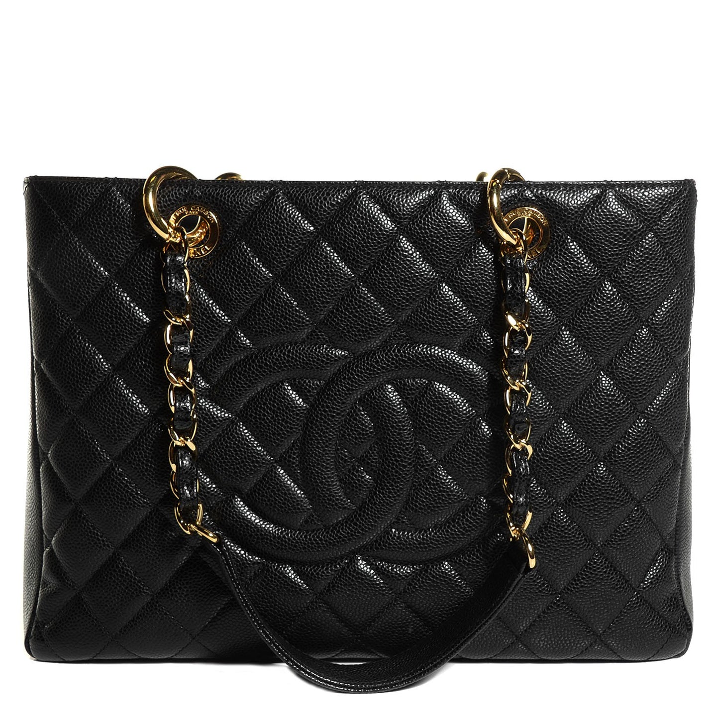 Caviar Quilted Grand Shopping Tote GST Black