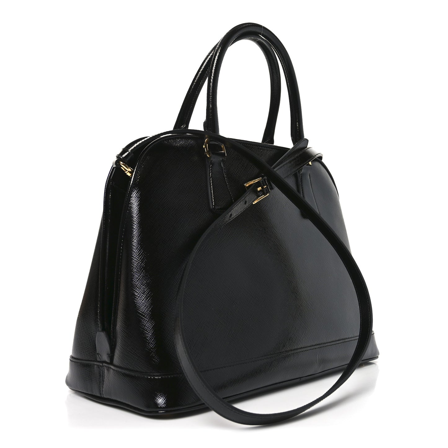 Saffiano Vernice Medium Open Promenade Tote Black