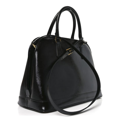 Prada Saffiano Vernice Medium Open Promenade Tote Black 3 of 9