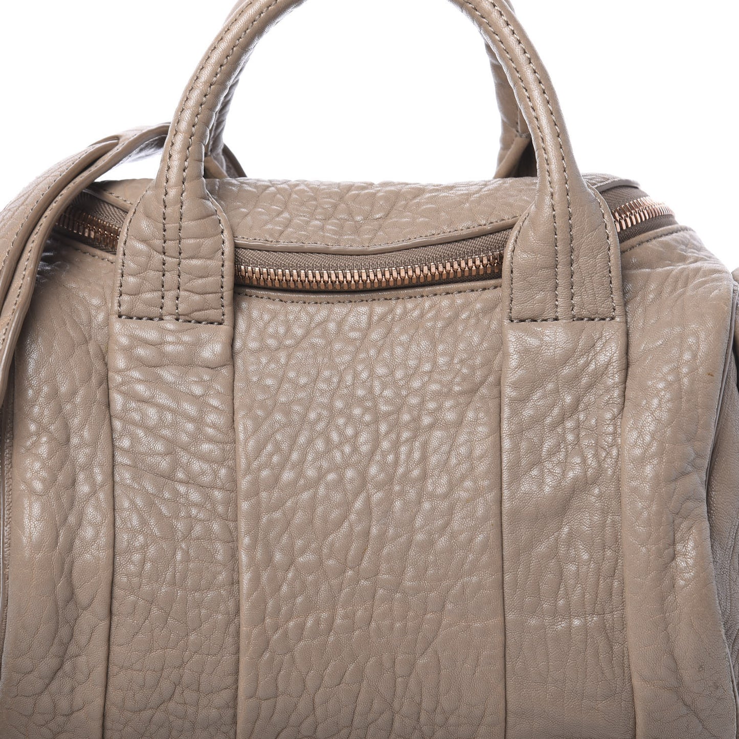 Pebbled Lambskin Rockie Latte Rose Gold Hardware