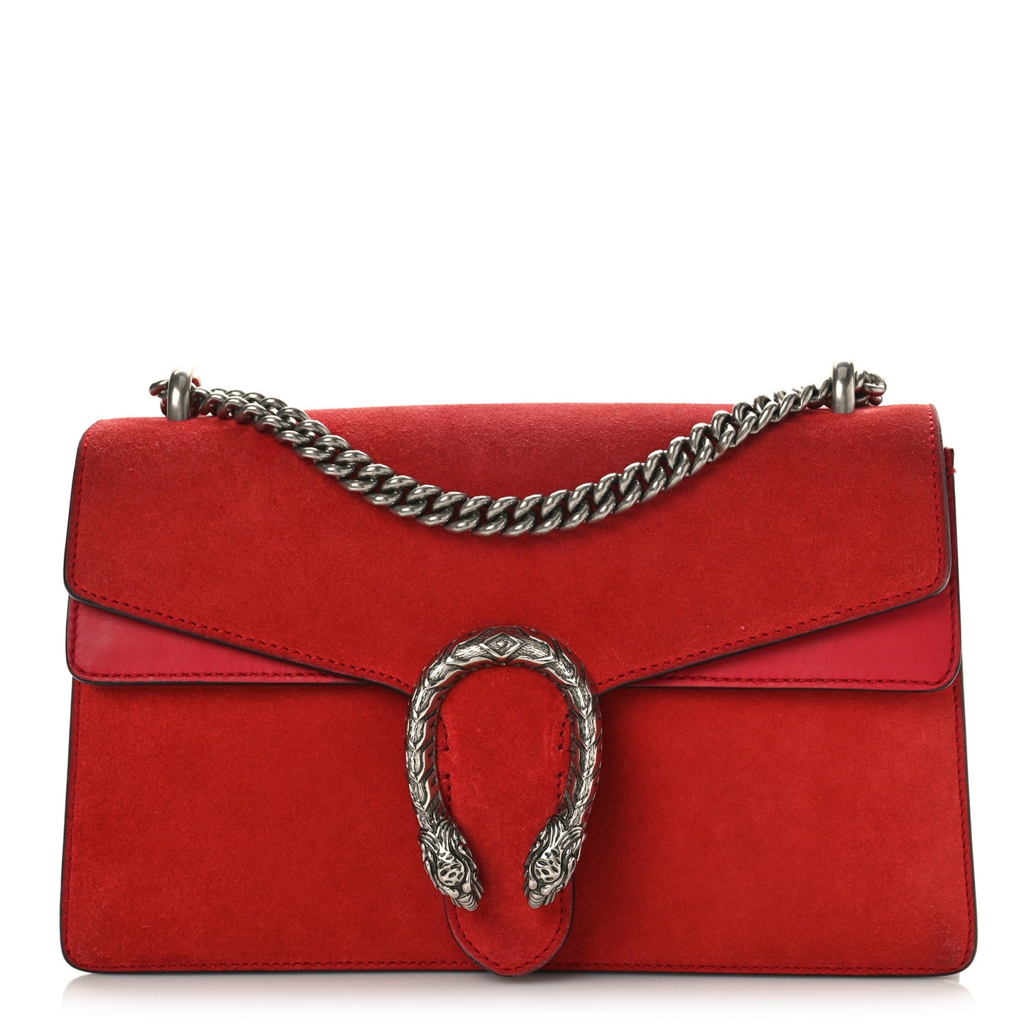 Suede Vitello Velvet Small Dionysus Shoulder Bag Vulcanic Red