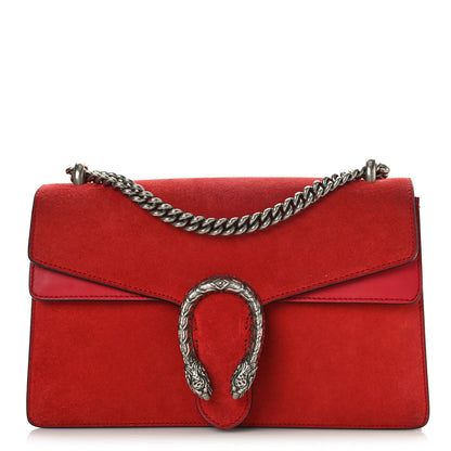 Gucci Suede Vitello Velvet Small Dionysus Shoulder Bag Vulcanic Red 1 of 16