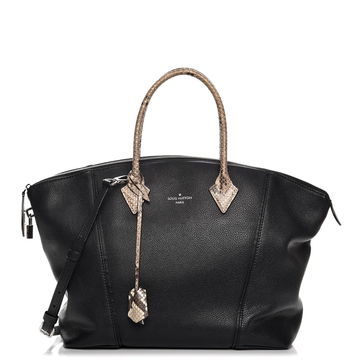 Louis Vuitton Veau Cachemire Python Soft Lockit MM Black 1 of 13