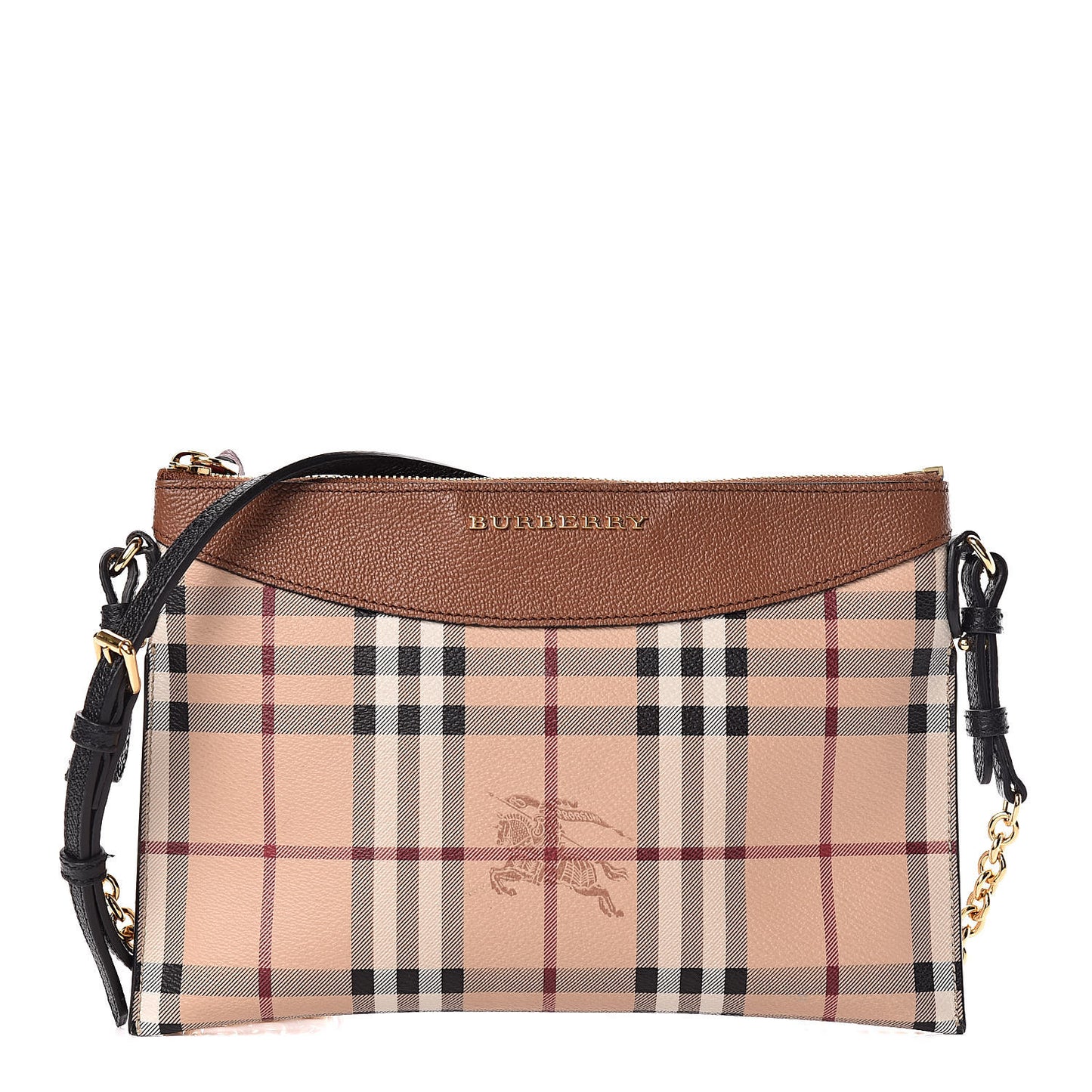 Haymarket Check Peyton Crossbody Clutch Bag Toffee