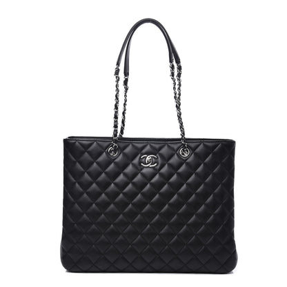 Chanel Calfskin Quilted Large CC Shopping Tote Black 1 of 11