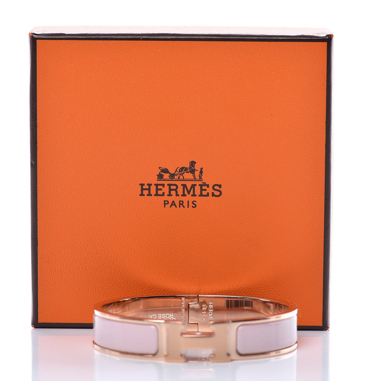 Enamel Narrow Clic Clac H Bracelet PM Rose Candeur