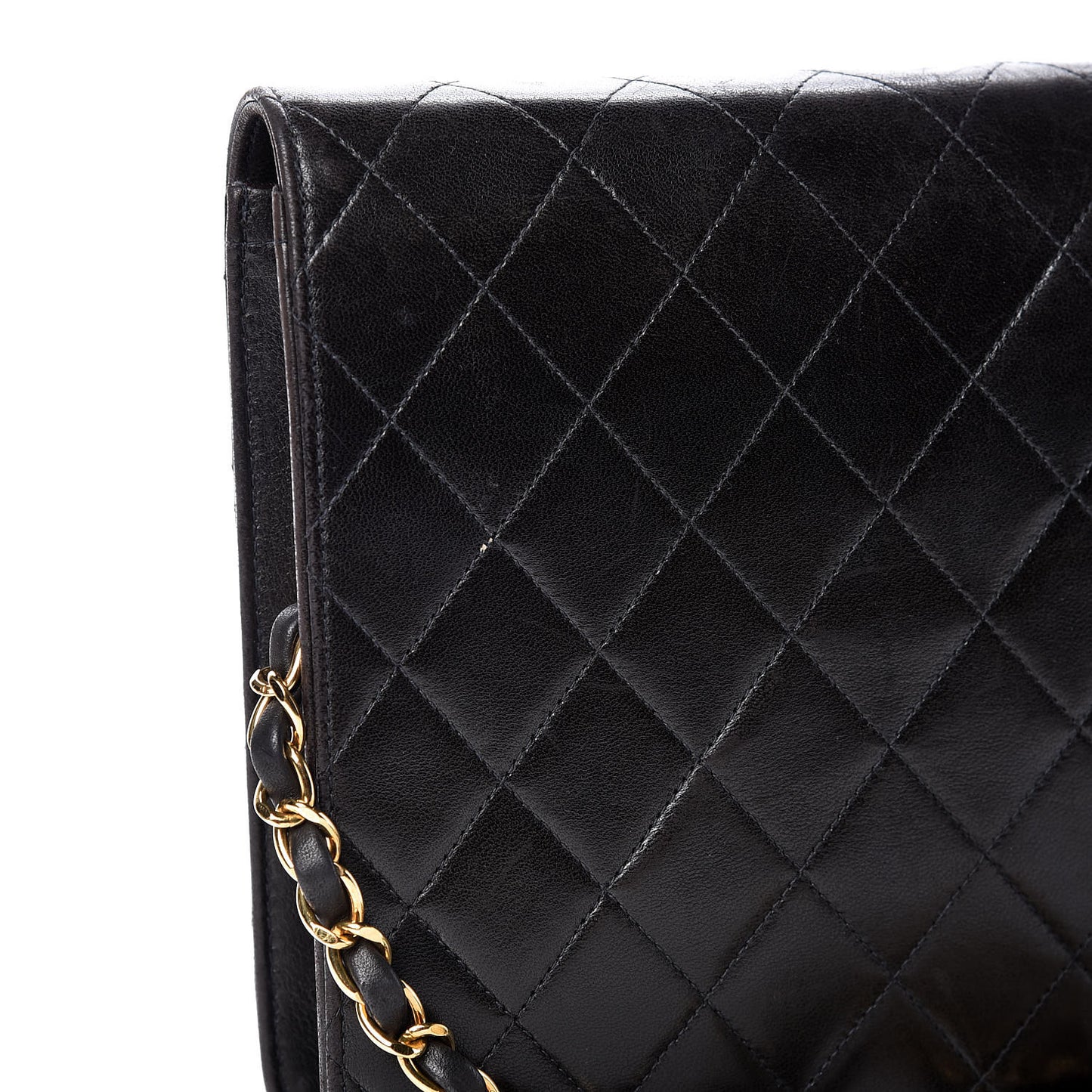 Lambskin Quilted Medium Single Flap Black