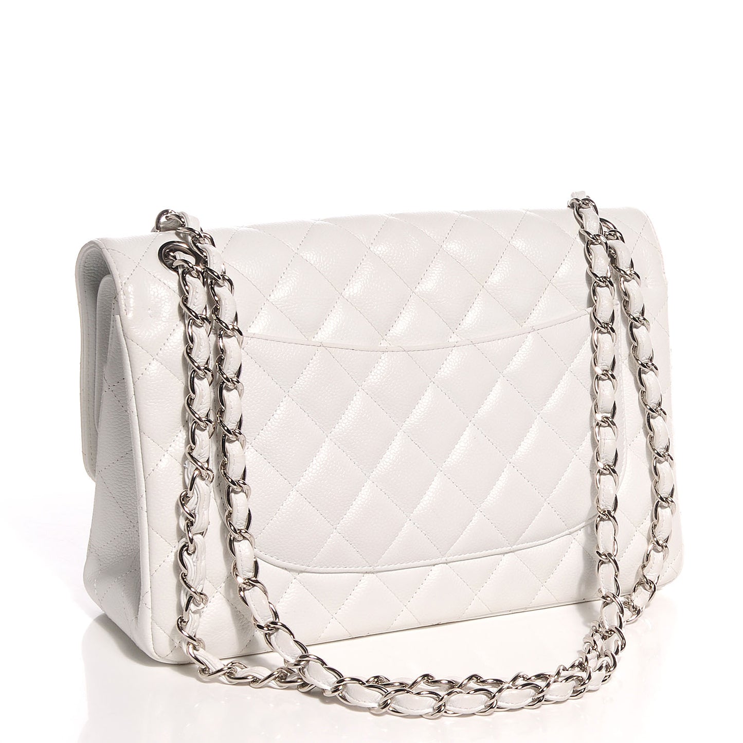 Caviar Jumbo Double Flap White