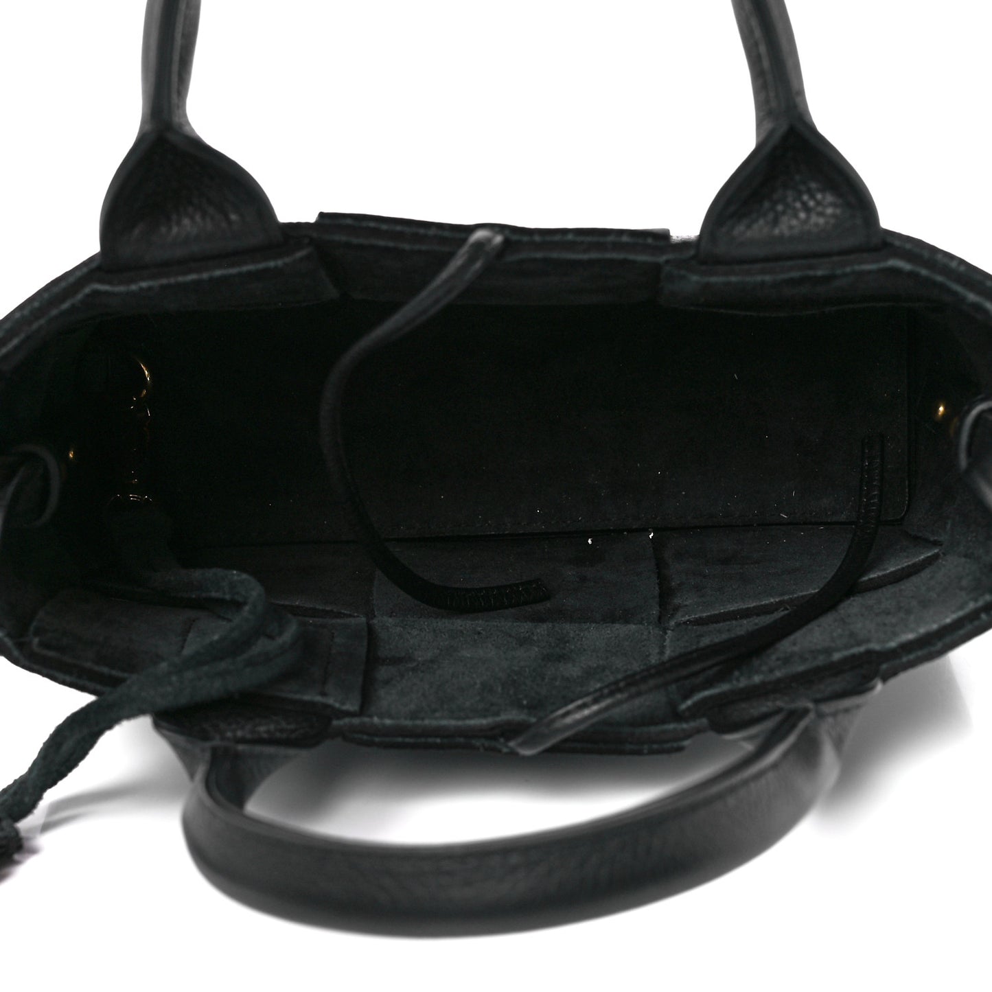 Grained Calfskin Maxi Intrecciato Mini Arco Tote Black