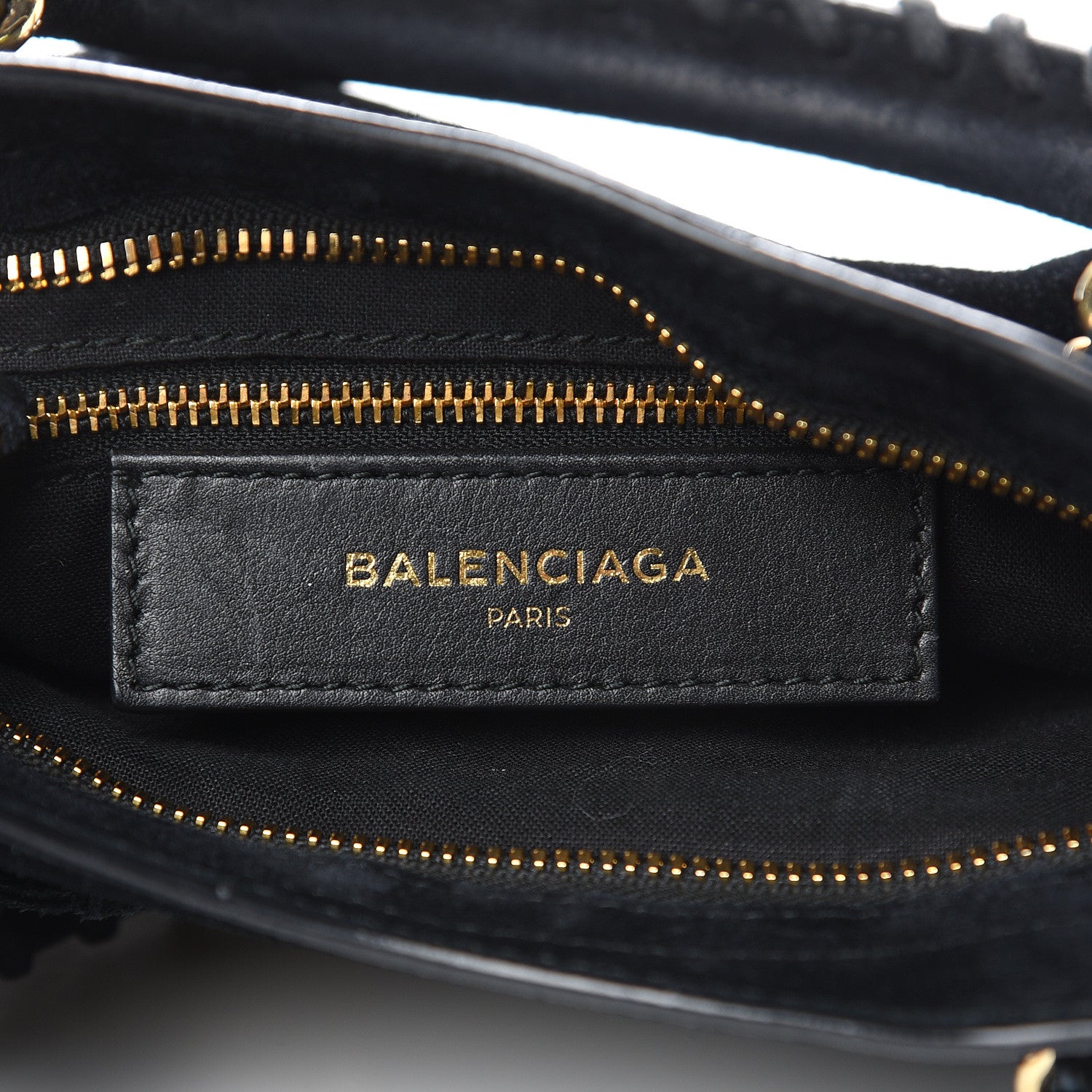Balenciaga Baby Daim Suede Gold Metallic Edge Hardware Mini City Black 6 of 12