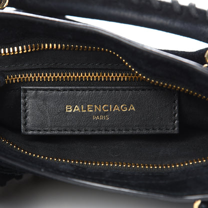 Balenciaga Baby Daim Suede Gold Metallic Edge Hardware Mini City Black 6 of 12