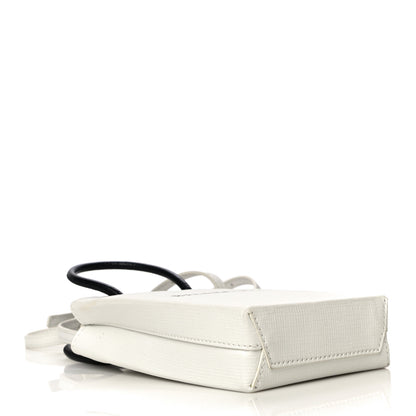 Balenciaga Squared Calfskin Logo Shopping Phone Holder Bag White 4 of 14
