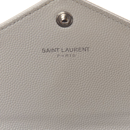 Saint Laurent Grain De Poudre Matelasse Chevron Monogram Flap Wallet Souris 6 of 11