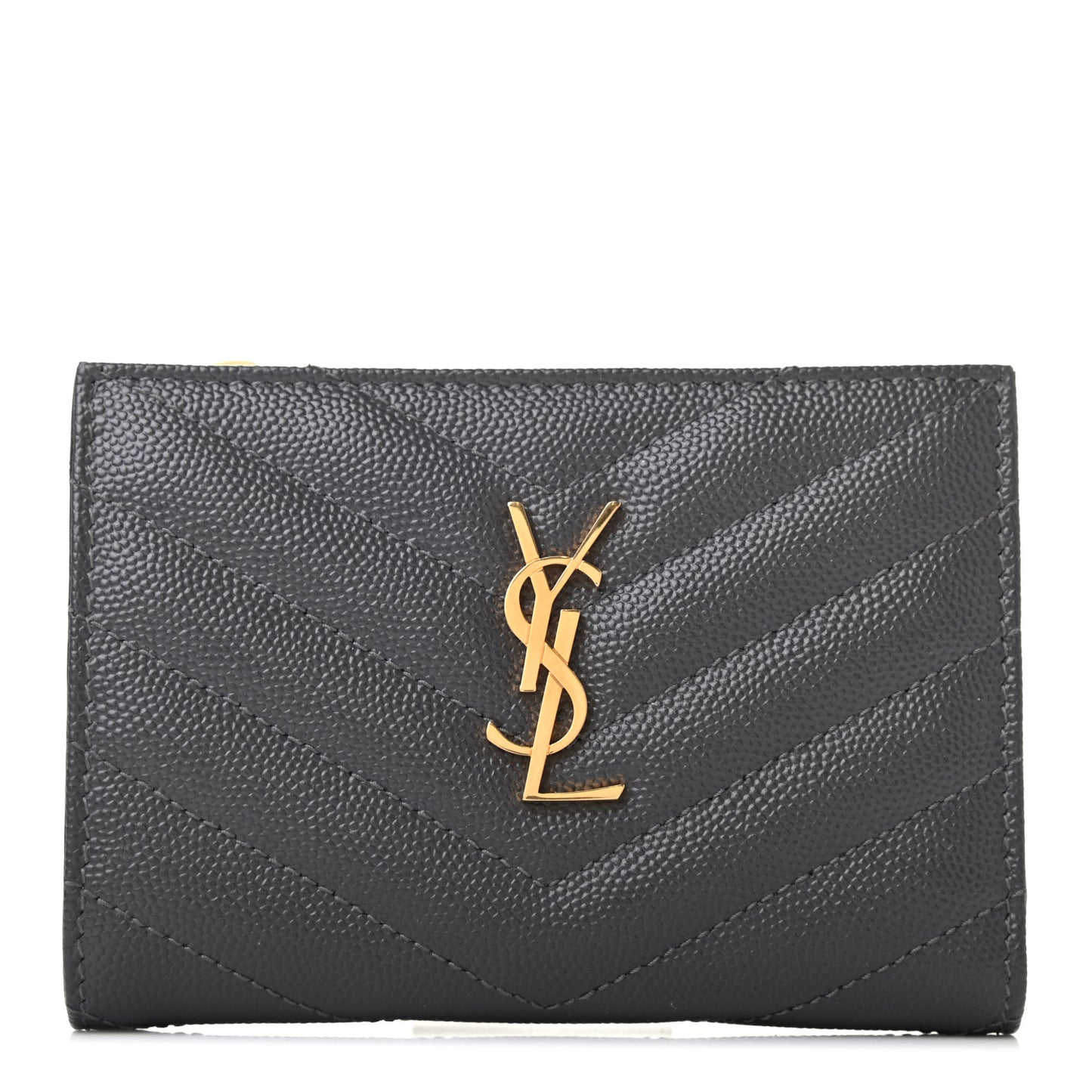 Grain De Poudre Matelasse Chevron Monogram Zipped Two-Part Wallet Storm
