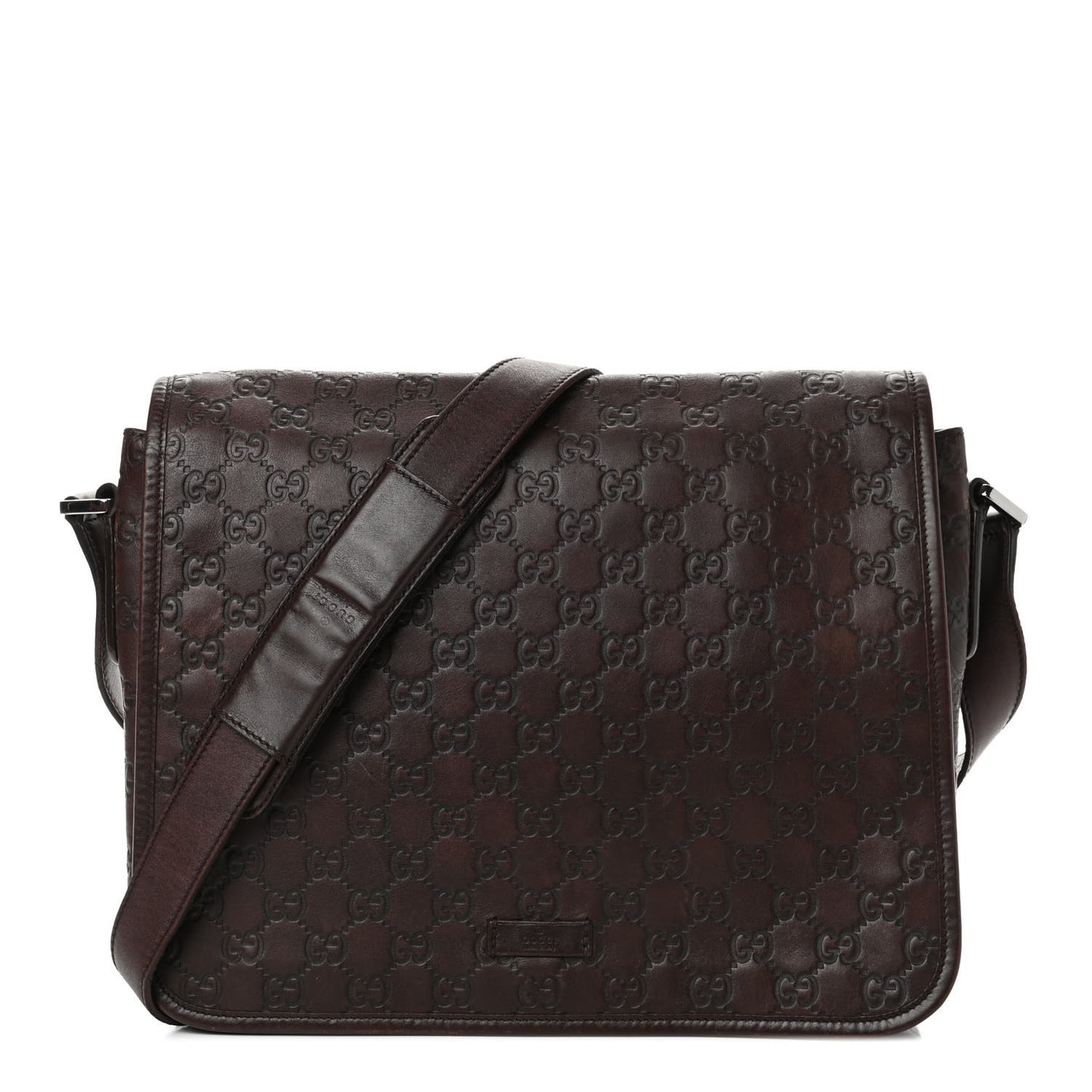 Guccissima Flap Messenger Bag Dark Brown