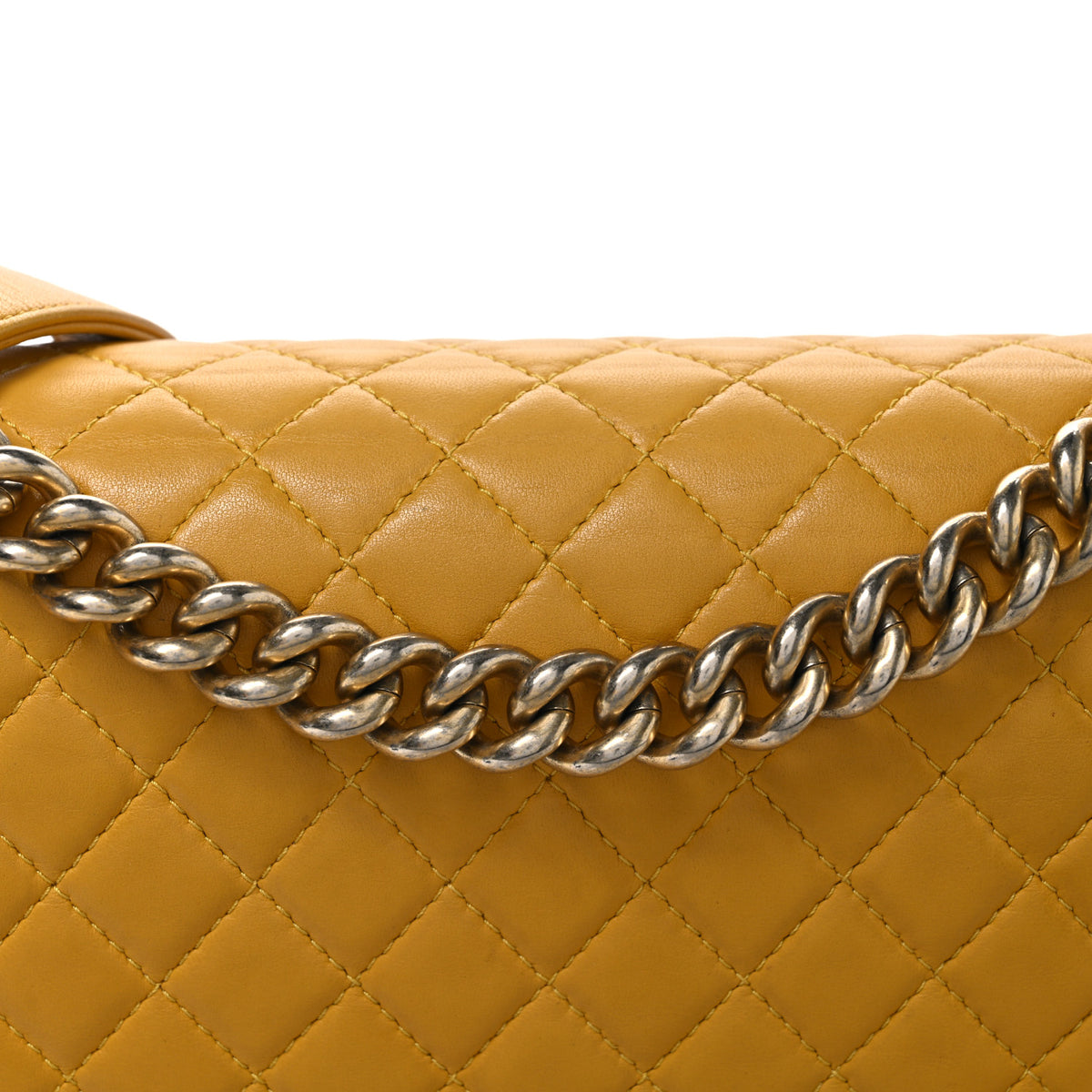 Chanel Lambskin Quilted New Medium Boy Flap Yellow 8 of 12