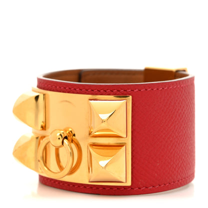 Hermes Epsom Collier de Chien CDC Bracelet L Rouge Casaque 1 of 7