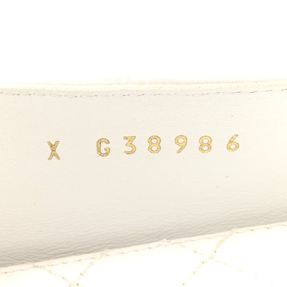 Chanel Shiny Lambskin Metal Cap Toe Ankle Chain Ballerina Flats 39.5 White Black 9 of 14