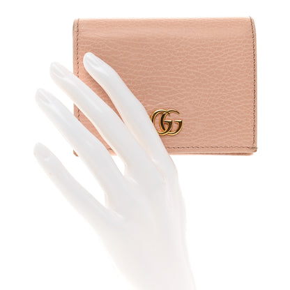 Gucci Dollar Calfskin GG Marmont Card Case Perfect Pink 2 of 7