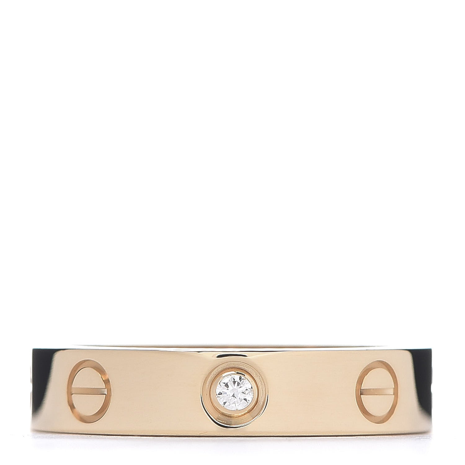 Cartier 18K Yellow Gold Diamond 4mm LOVE Wedding Band Ring 51 5.75 1 of 4