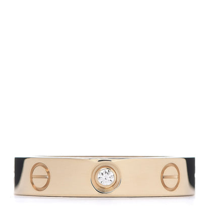 Cartier 18K Yellow Gold Diamond 4mm LOVE Wedding Band Ring 51 5.75 1 of 4