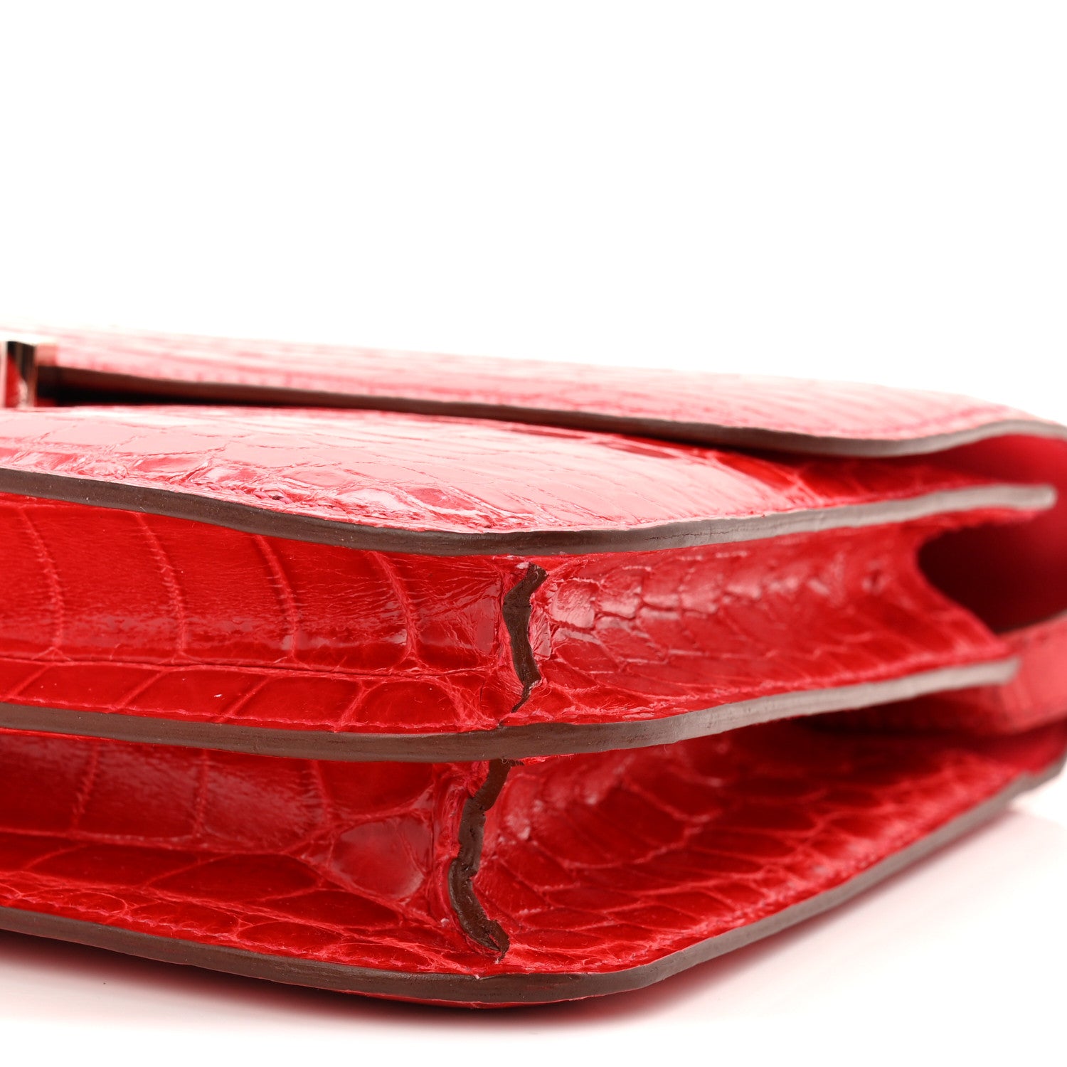 Hermes Shiny Niloticus Crocodile Constance Elan 25 Rouge Casaque 19 of 19