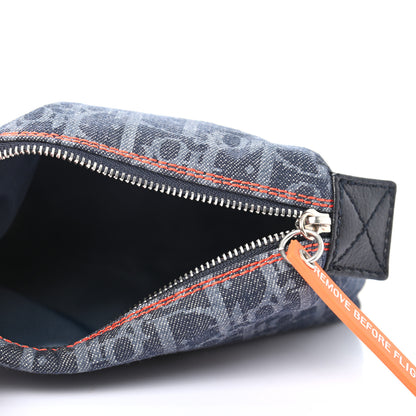 Christian Dior Monogram Flight Trotter Cosmetic Pouch Blue 5 of 6