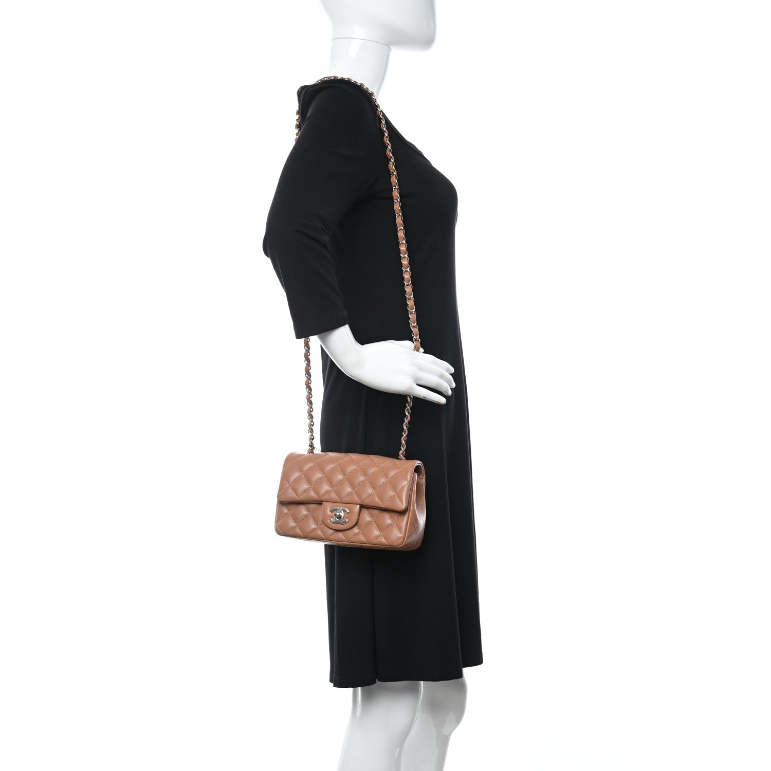 Chanel Lambskin Quilted Mini Rectangular Flap Brown 2 of 10