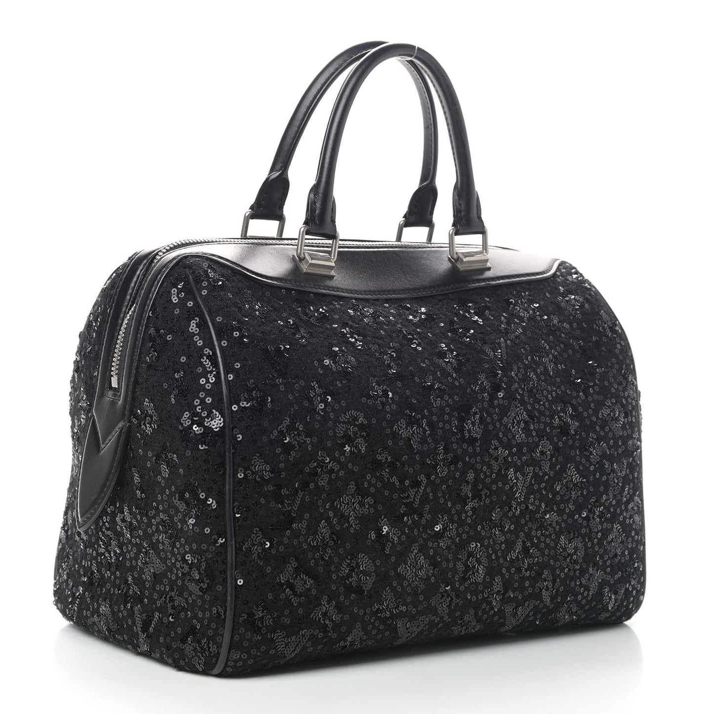 Sequin Monogram Sunshine Express Speedy Black