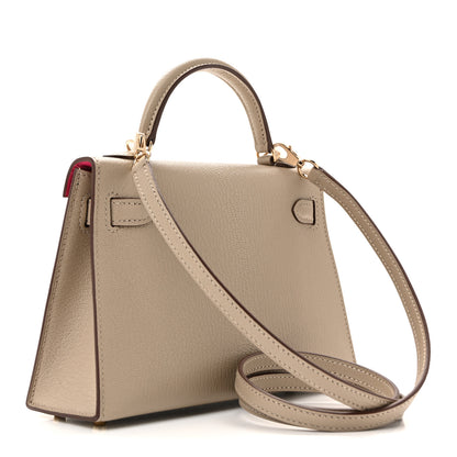 Hermes Chevre Mysore Horseshoe Mini Kelly Sellier 20 Gris Tourterelle Rose Mexico 3 of 10