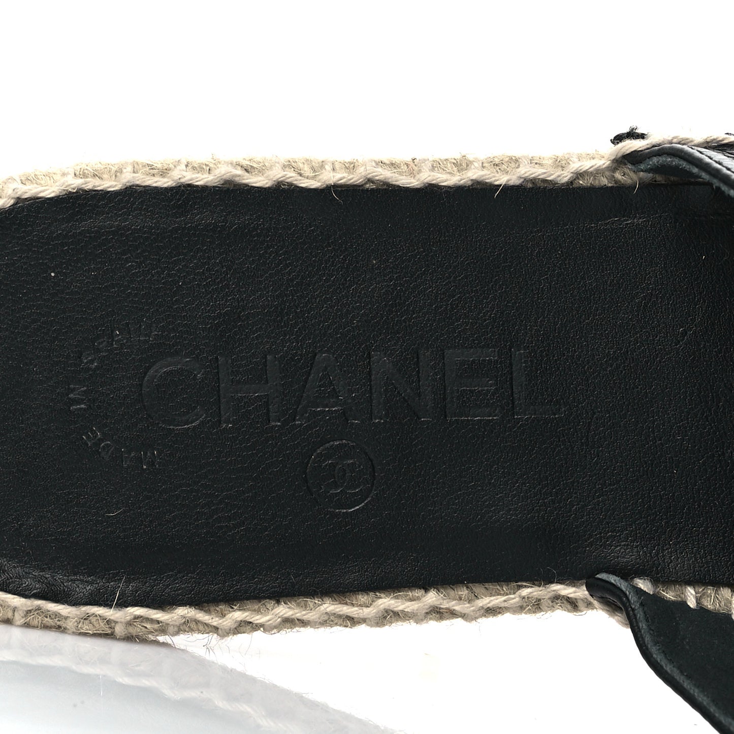 Calfskin CC Espadrille Mules 40 Black
