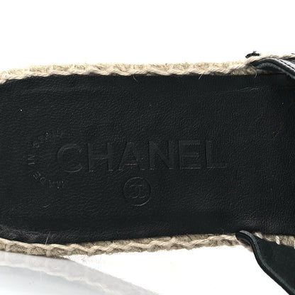 Chanel Calfskin CC Espadrille Mules 40 Black 8 of 10