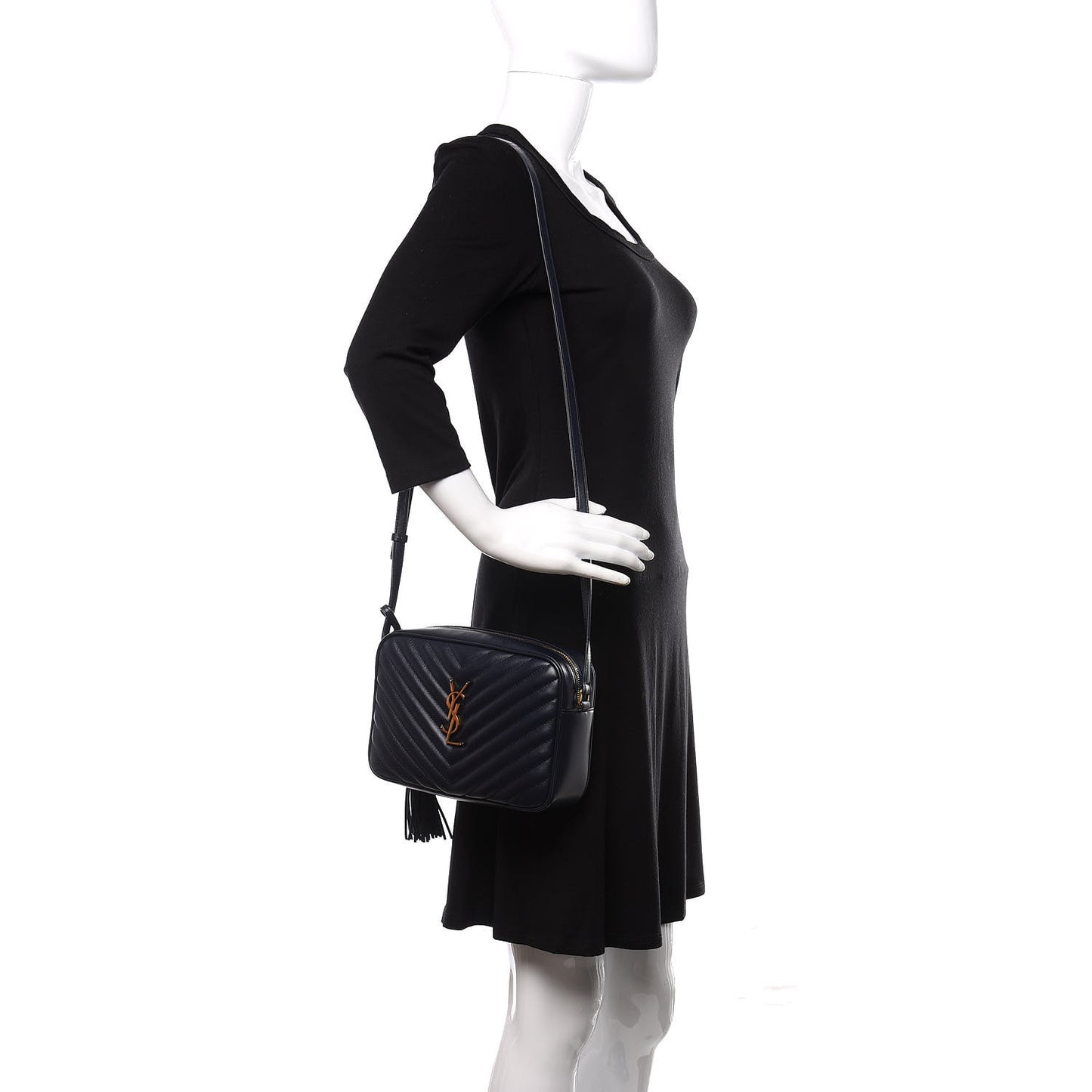 Calfskin Matelasse Monogram Lou Camera Bag Navy
