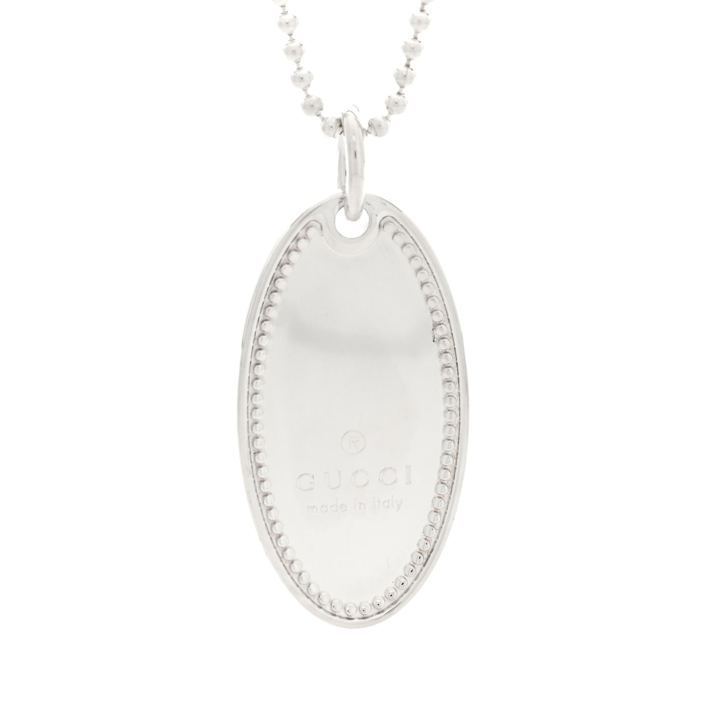 Sterling Silver Trademark Logo Oval Pendant Necklace