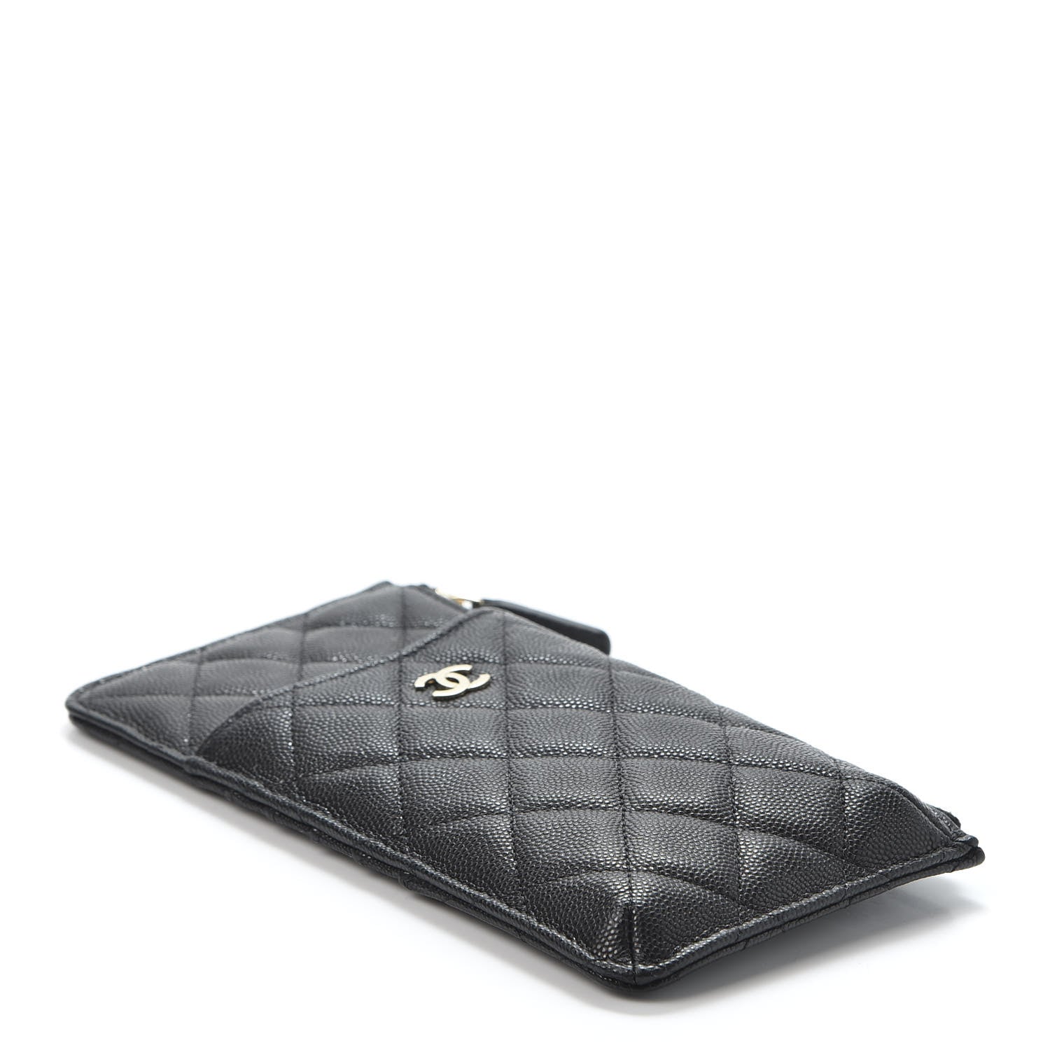 Chanel Caviar Quilted Classic Flat Wallet Pouch Black 3 of 9