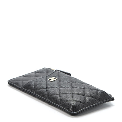 Chanel Caviar Quilted Classic Flat Wallet Pouch Black 3 of 9