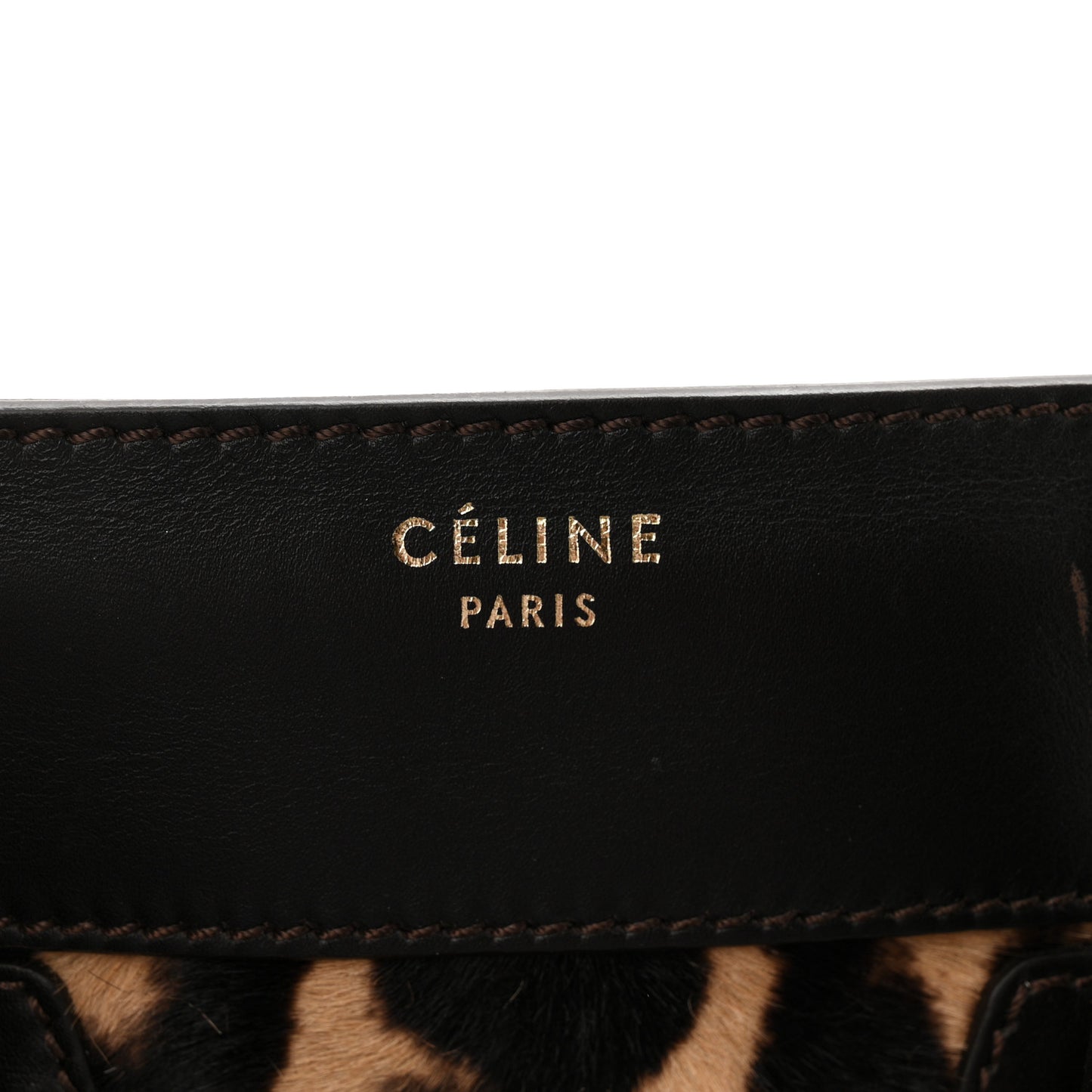 Leopard Pony Hair Mini Luggage Black