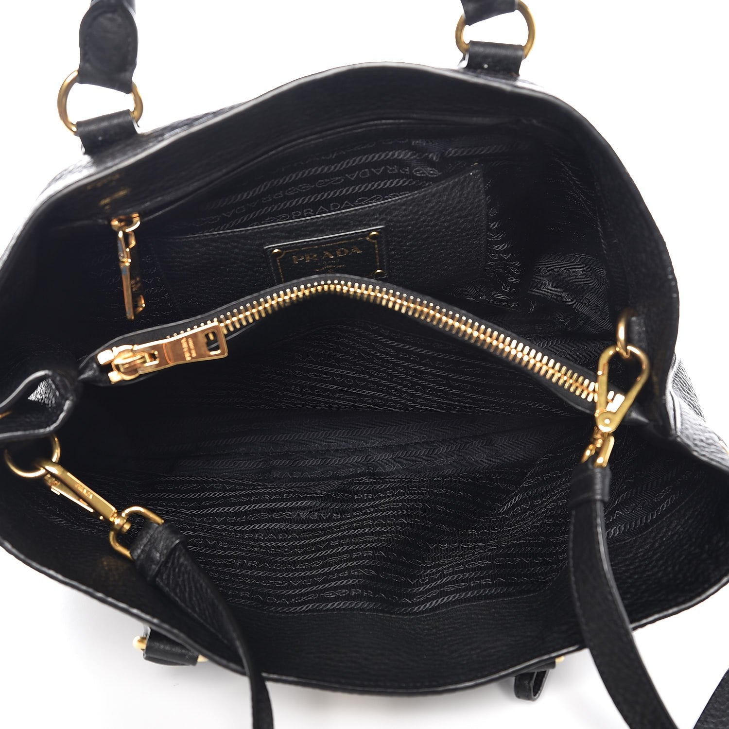 Prada Vitello Daino Tote Nero Black 6 of 12