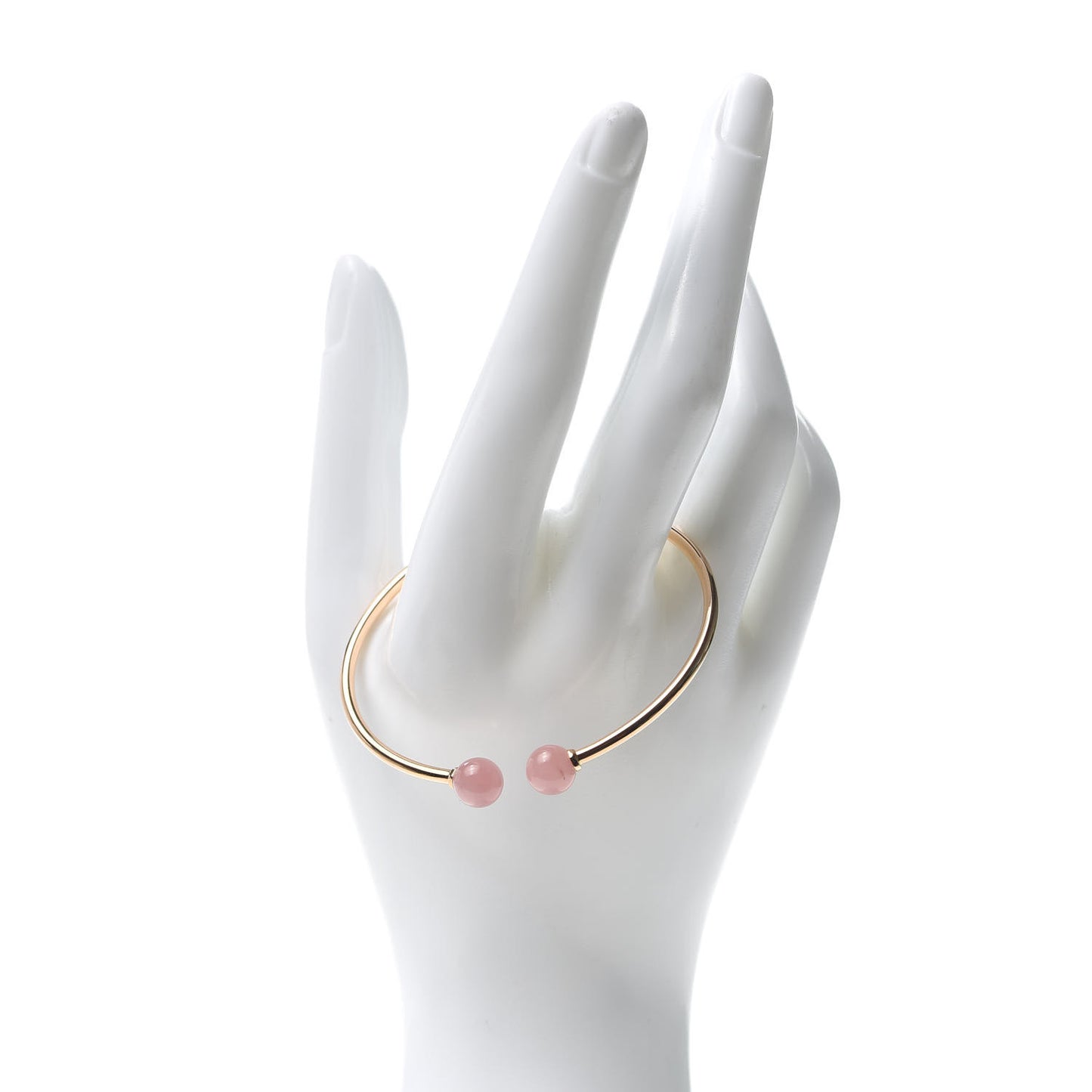 18K Rose Gold Rose Quartz HardWear Ball Wire Bracelet