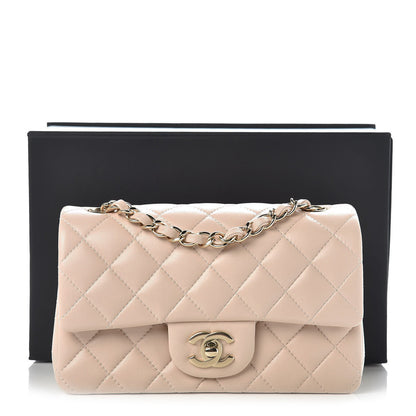 Chanel Lambskin Quilted Mini Rectangular Flap Light Beige 10 of 10
