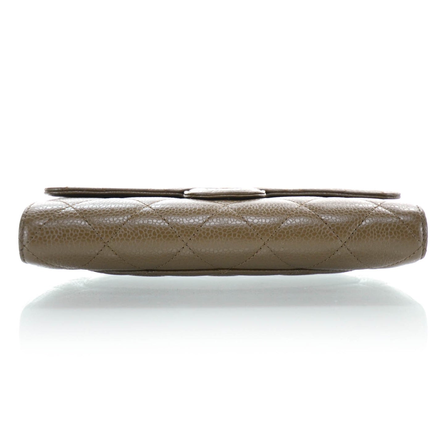 Caviar Quilted Large Flap Wallet Brown